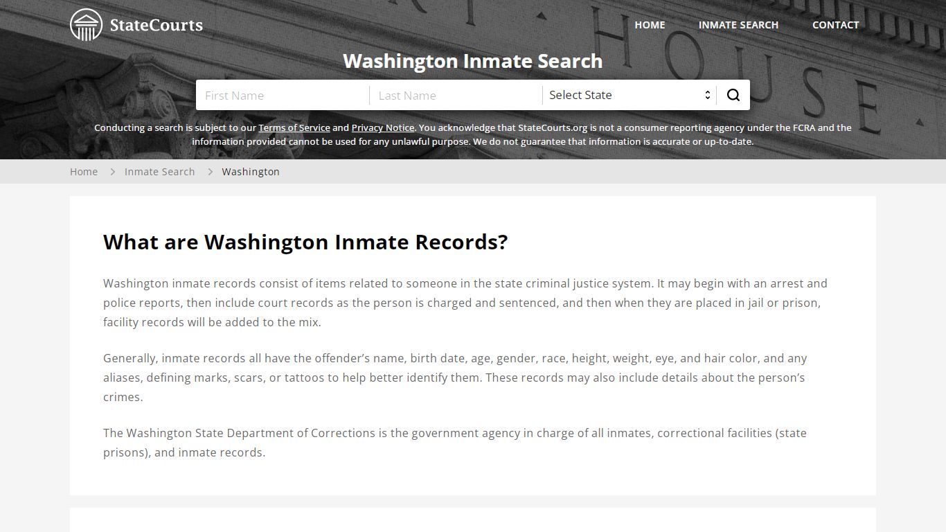What are Washington Inmate Records? - State Courts